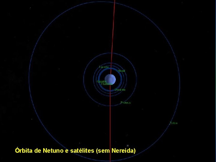 Órbita de Netuno e satélites (sem Nereida) 