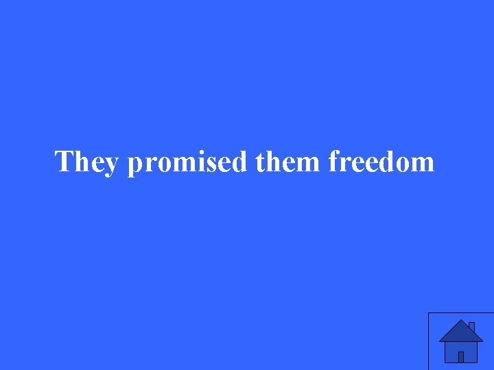 They promised them freedom 