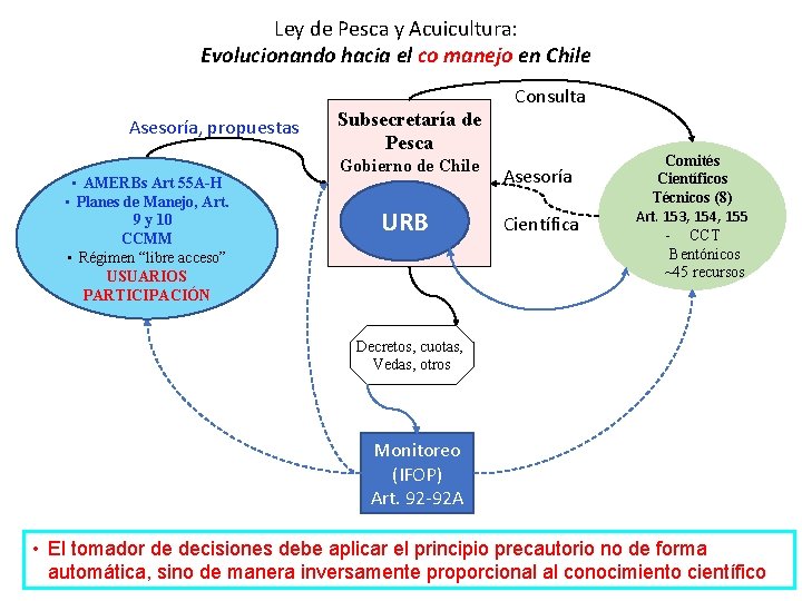 Ley de Pesca y Acuicultura: Evolucionando hacia el co manejo en Chile Asesoría, propuestas