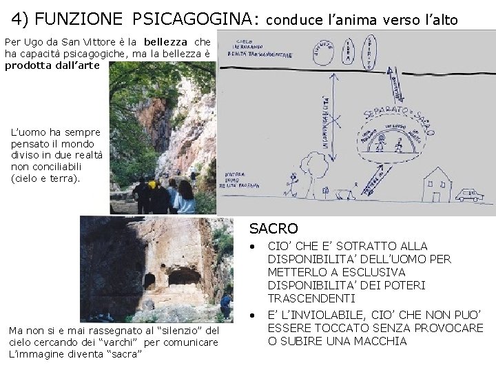 4) FUNZIONE PSICAGOGINA: conduce l’anima verso l’alto Per Ugo da San Vittore è la