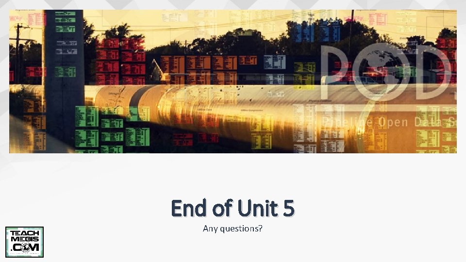 End of Unit 5 Any questions? 