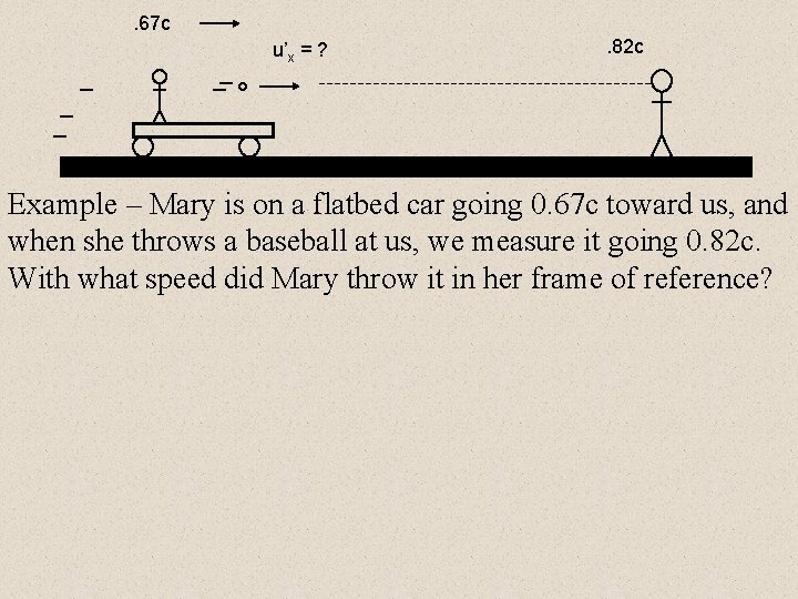 . 67 c u’x = ? . 82 c Example – Mary is on
