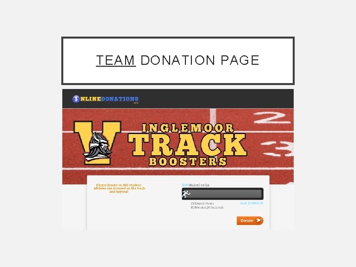 TEAM DONATION PAGE TEAM DONATION PAGE