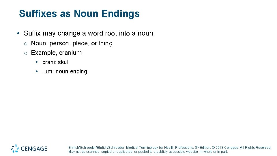 Suffixes as Noun Endings • Suffix may change a word root into a noun