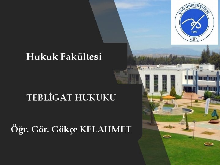 Hukuk Fakültesi TEBLİGAT HUKUKU Öğr. Gökçe KELAHMET 1 