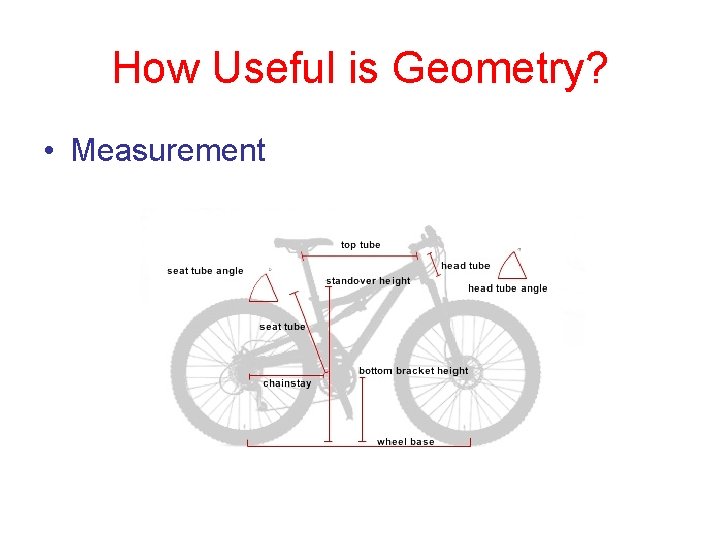 How Useful is Geometry? • Measurement 