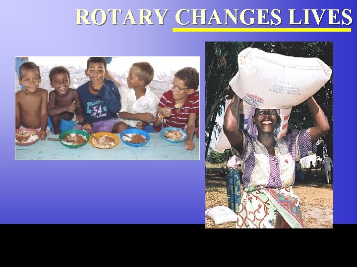 ROTARY CHANGES LIVES The Rotary Foundation of Rotary International 