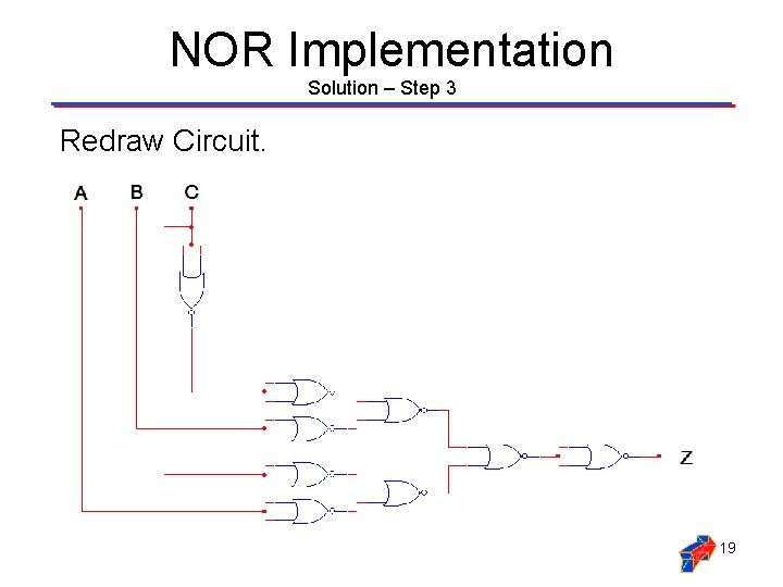 NOR Implementation Solution – Step 3 Redraw Circuit. 19 
