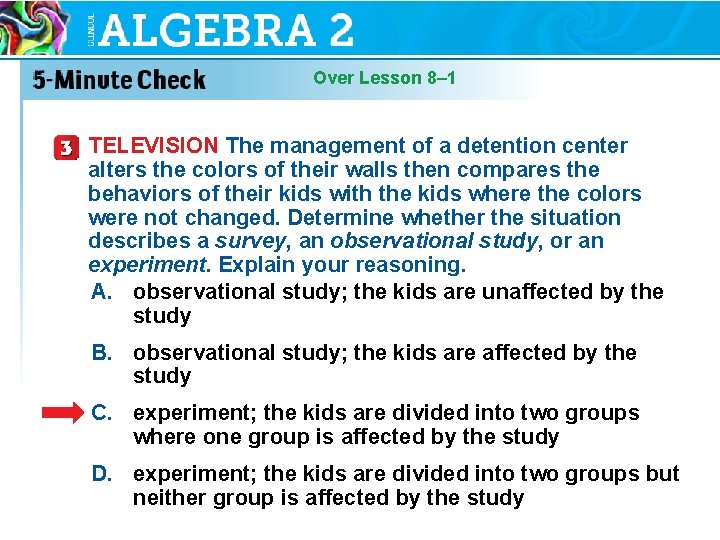 Over Lesson 8– 1 TELEVISION The management of a detention center alters the colors