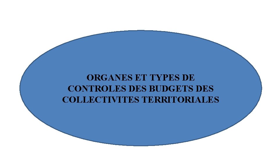 ORGANES ET TYPES DE CONTROLES DES BUDGETS DES COLLECTIVITES TERRITORIALES 