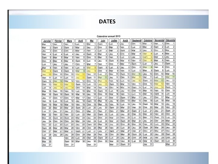 DATES Propositions 2013 