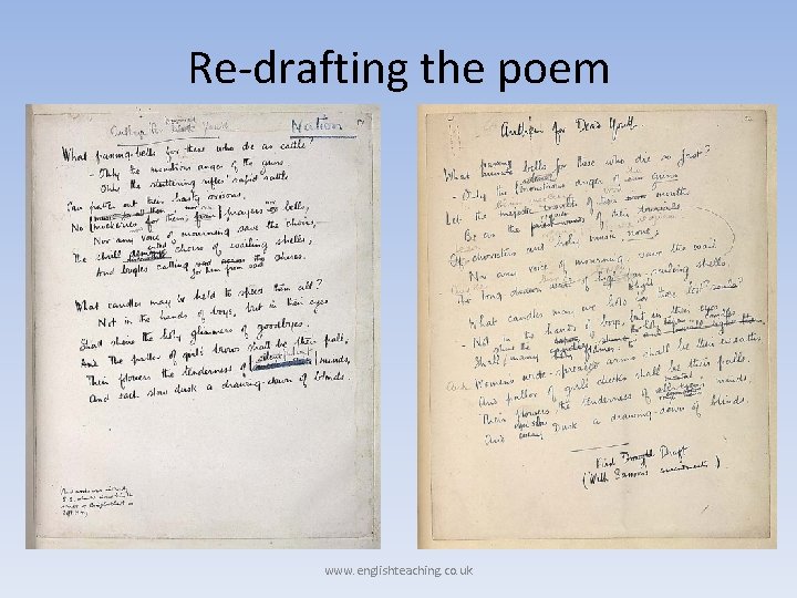 Re-drafting the poem www. englishteaching. co. uk 