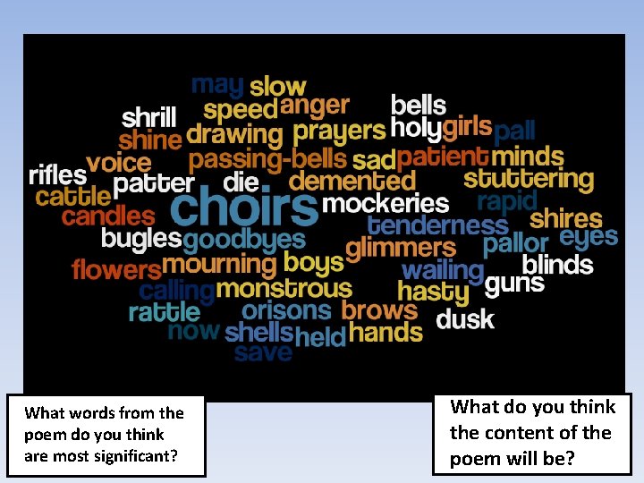 What words from the poem do you think are most significant? What do you