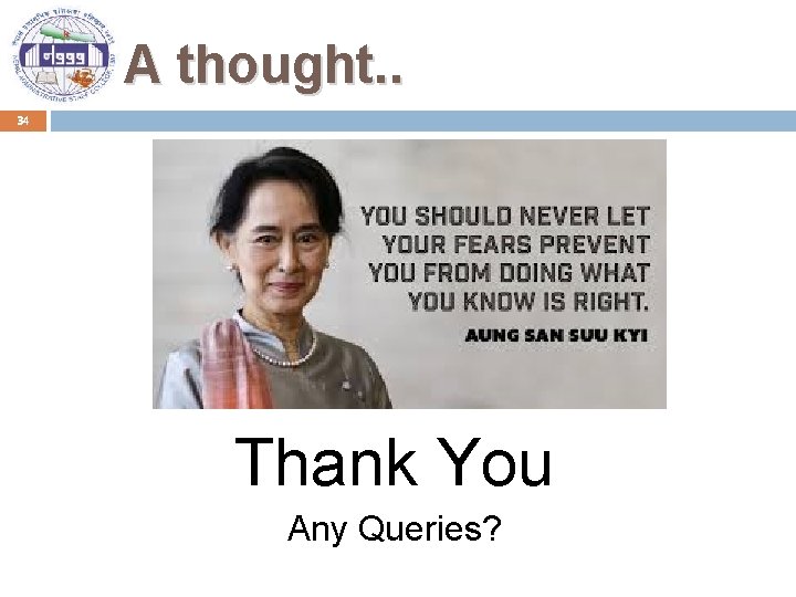 A thought. . 34 Thank You Any Queries? 