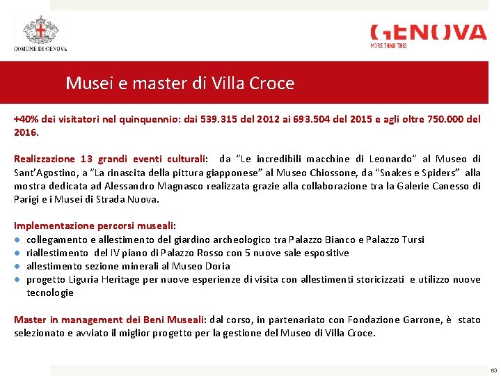 Musei e master di Villa Croce +40% dei visitatori nel quinquennio: dai 539. 315