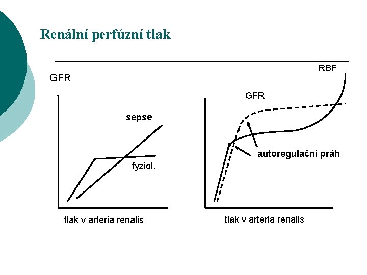 Renální perfúzní tlak RBF GFR sepse autoregulační práh fyziol. tlak v arteria renalis 