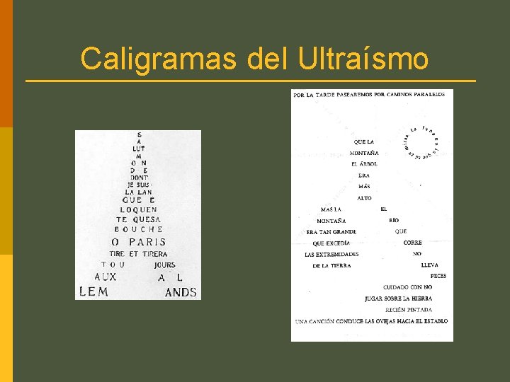 Caligramas del Ultraísmo 