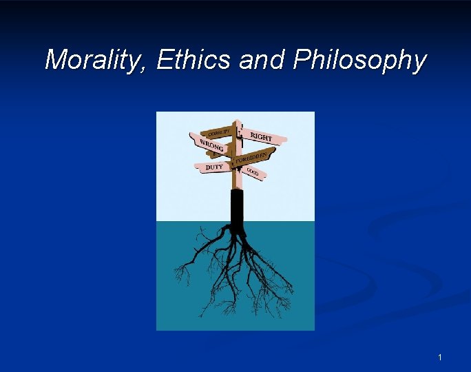 Morality, Ethics and Philosophy 1 