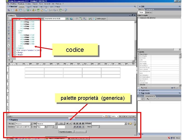 codice palette proprietà (generica) 