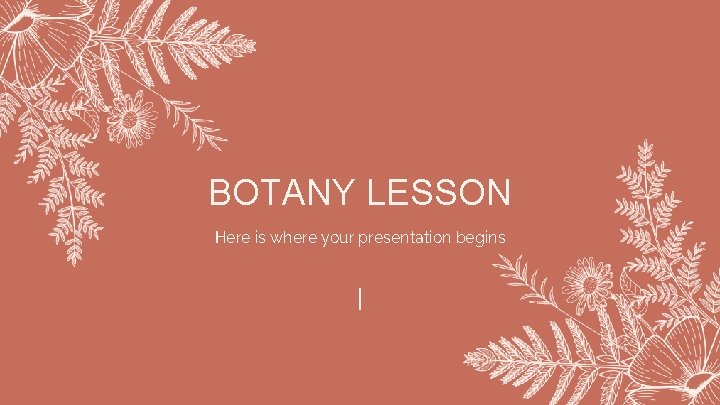 BOTANY LESSON Here is where your presentation begins 