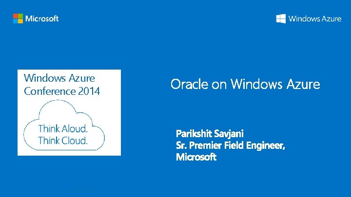 Windows Azure Conference 2014 Oracle on Windows Azure 