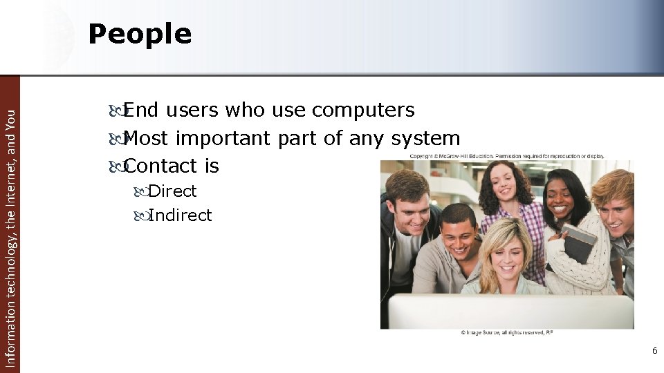 Information technology, the Internet, and You People End users who use computers Most important