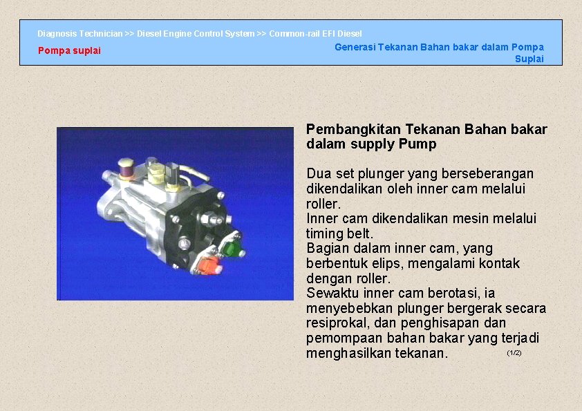 Diagnosis Technician >> Diesel Engine Control System >> Common-rail EFI Diesel Pompa suplai Generasi