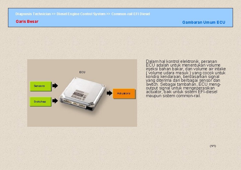 Diagnosis Technician >> Diesel Engine Control System >> Common-rail EFI Diesel Garis Besar Gambaran