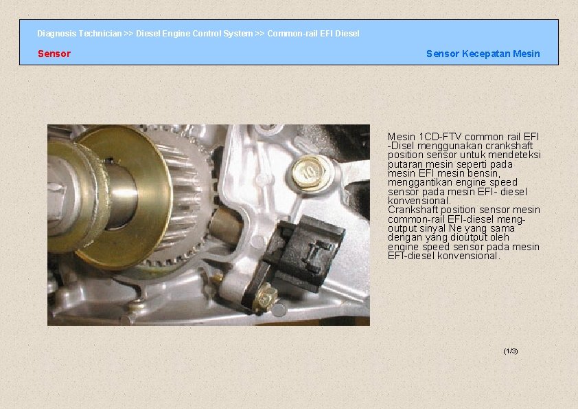 Diagnosis Technician >> Diesel Engine Control System >> Common-rail EFI Diesel Sensor Kecepatan Mesin