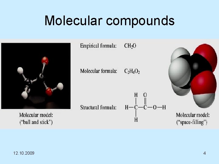 Molecular compounds 12. 10. 2009 4 