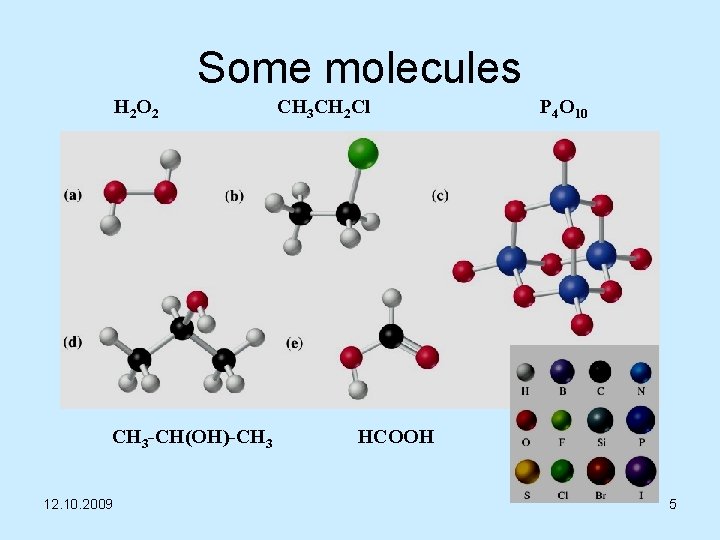 Some molecules H 2 O 2 CH 3 -CH(OH)-CH 3 12. 10. 2009 CH