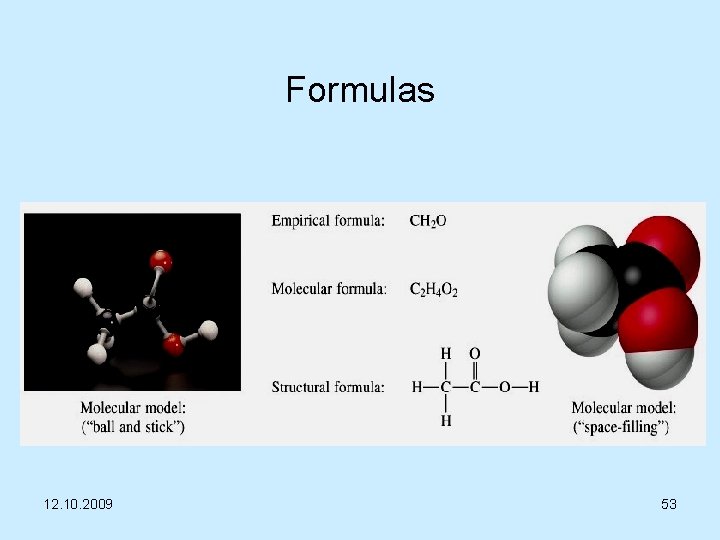 Formulas 12. 10. 2009 53 