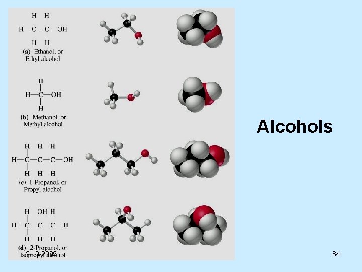Alcohols 12. 10. 2009 Gen. Chem. Chapter 2 84 