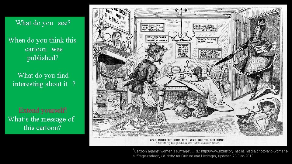 What do you see? When do you think this cartoon was published? What do