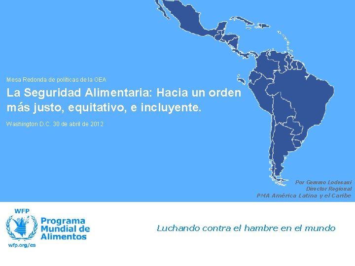 Mesa Redonda de políticas de la OEA La Seguridad Alimentaria: Hacia un orden más