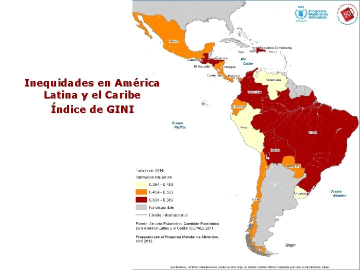 Inequidades en América Latina y el Caribe Índice de GINI 