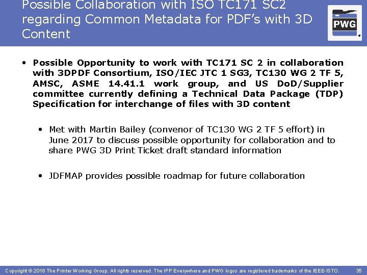 Possible Collaboration with ISO TC 171 SC 2 regarding Common Metadata for PDF’s with