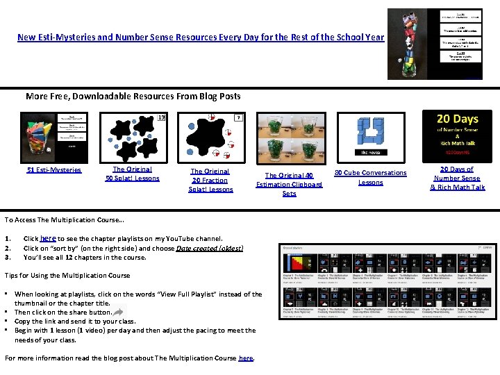 New Esti-Mysteries and Number Sense Resources Every Day for the Rest of the School New Esti-Mysteries and Number Sense Resources Every Day for the Rest of the School