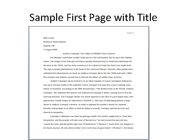 Sample First Page with Title 