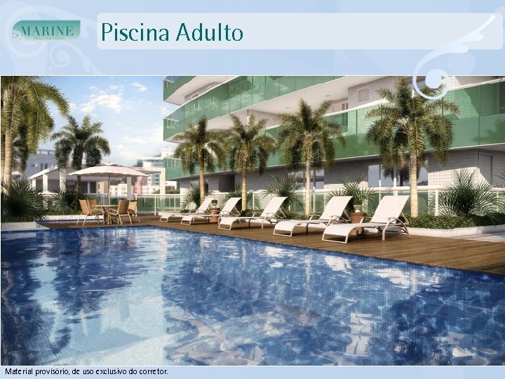 Piscina Adulto Material provisório, de uso exclusivo do corretor. 