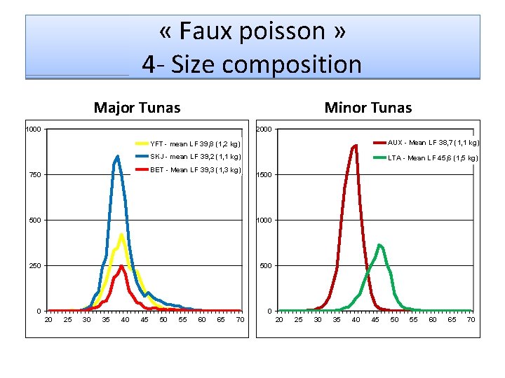  « Faux poisson » 4 - Size composition Major Tunas Minor Tunas 1000
