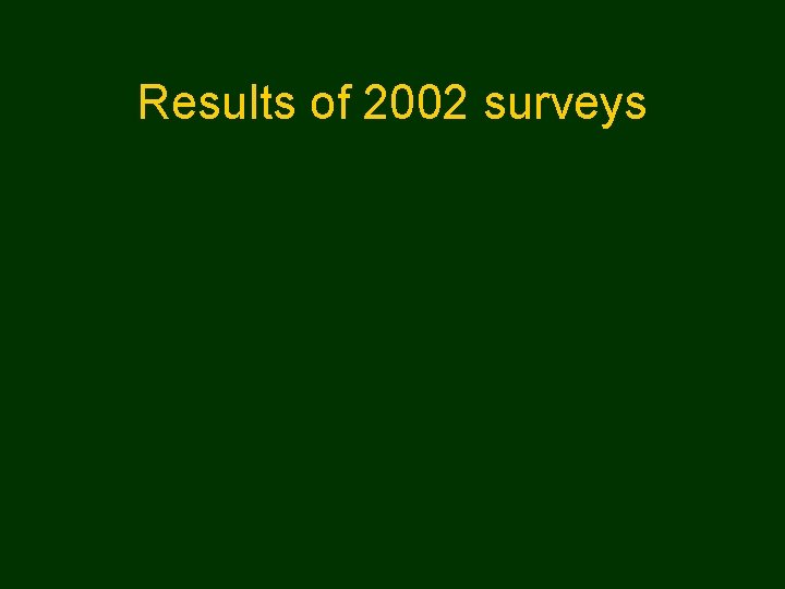 Results of 2002 surveys 