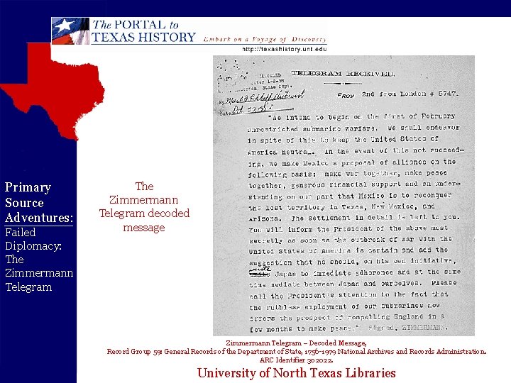 Primary Source Adventures: Failed Diplomacy: The Zimmermann Telegram decoded message Zimmermann Telegram – Decoded Primary Source Adventures: Failed Diplomacy: The Zimmermann Telegram decoded message Zimmermann Telegram – Decoded