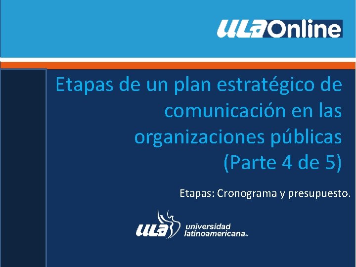Etapas de un plan estratgico de comunicacin en