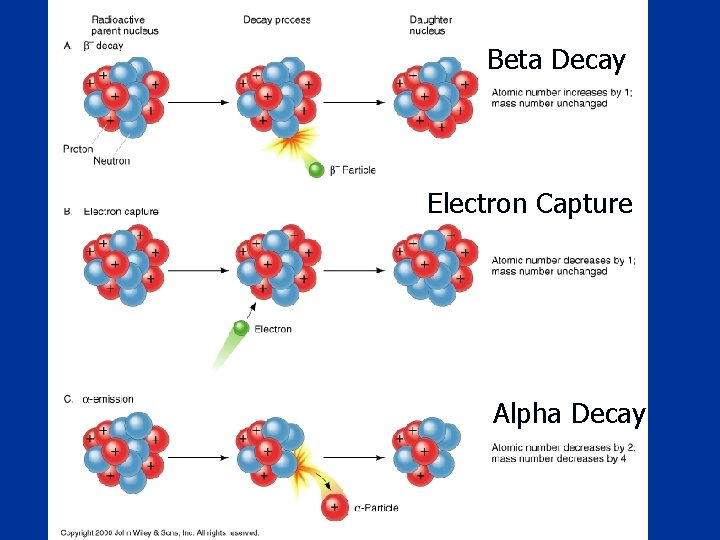 Beta Decay Electron Capture Alpha Decay 