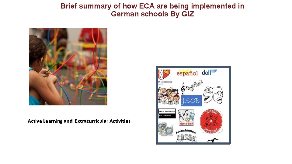 Brief summary of how ECA are being implemented in German schools By GIZ Active