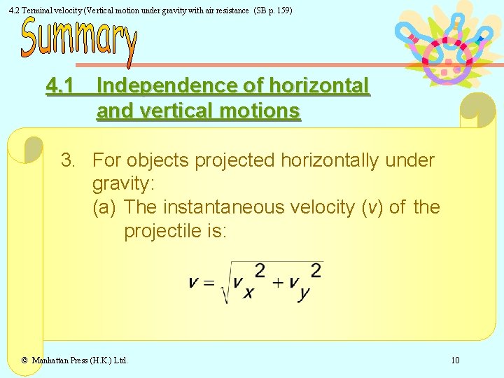 4. 2 Terminal velocity (Vertical motion under gravity with air resistance (SB p. 159)