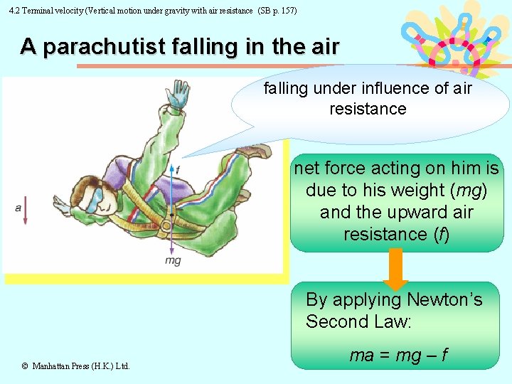 4. 2 Terminal velocity (Vertical motion under gravity with air resistance (SB p. 157)