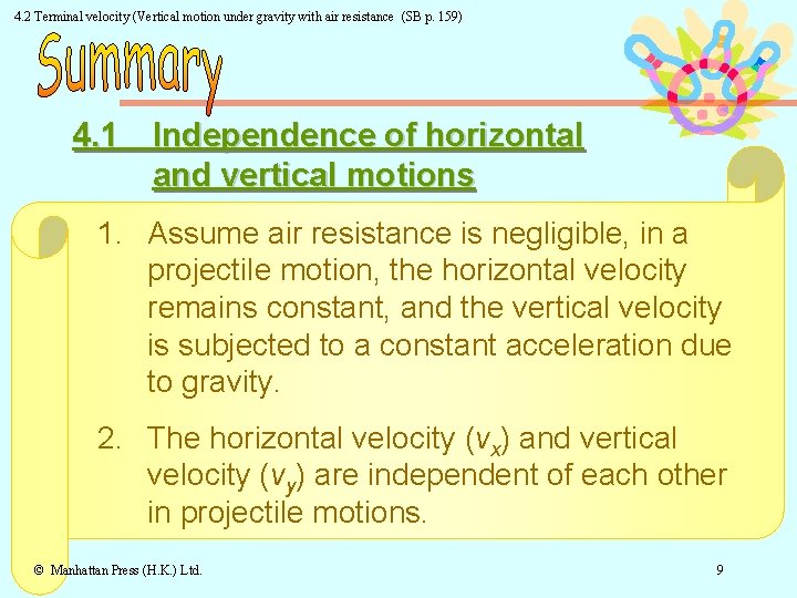 4. 2 Terminal velocity (Vertical motion under gravity with air resistance (SB p. 159)