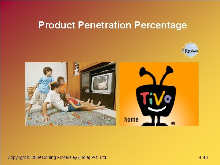 Product Penetration Percentage Copyright © 2009 Dorling Kindersley (India) Pvt. Ltd. 4 -48 Product Penetration Percentage Copyright © 2009 Dorling Kindersley (India) Pvt. Ltd. 4 -48